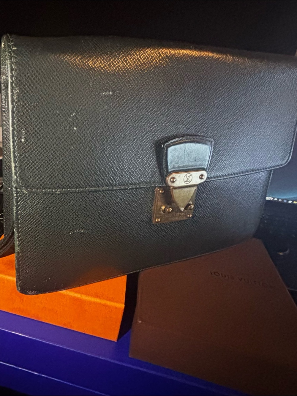 LOUIS VUITTON Pochette Kourad Episea Taiga Clutch Bag